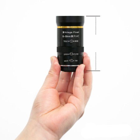 Varifokální objektiv 8 - 50 mm s bajonetem C F1.4 pro HQ kameru Raspberry Pi + adaptér C-CS - ArduCam LN057