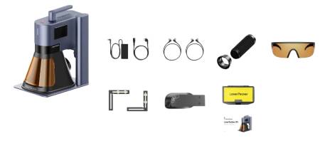 LaserPecker LP5 - 20W vláknový optický a diodový laserový gravírovací stroj - základní sada