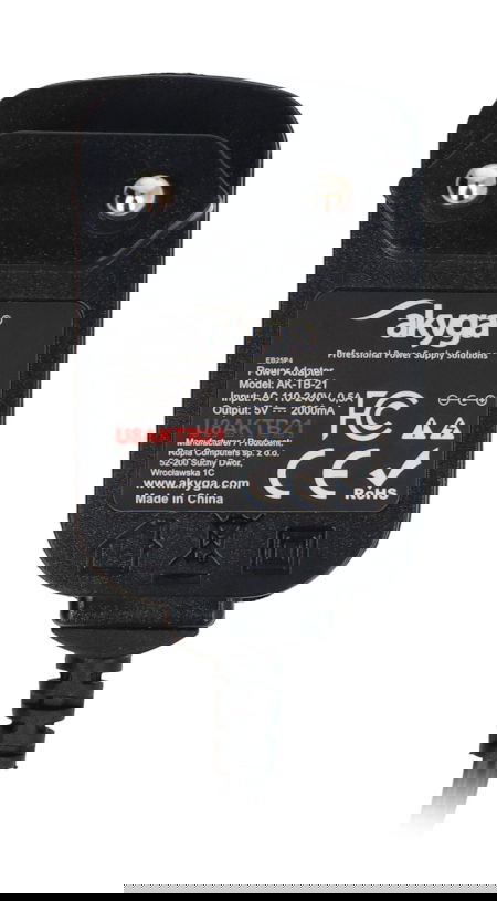 Spínaný zdroj Akyga AK-TB-21 5V/2A 10W - DC zástrčka 2,5/0,7 mm