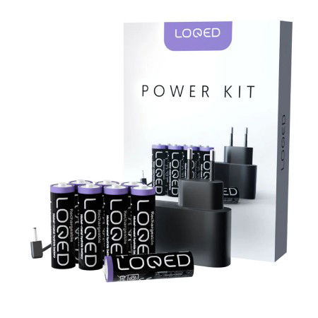 Shelly LOQED Power Kit - 8x AA Ni-MH baterie + napájecí zdroj - pro chytrý zámek LOQED