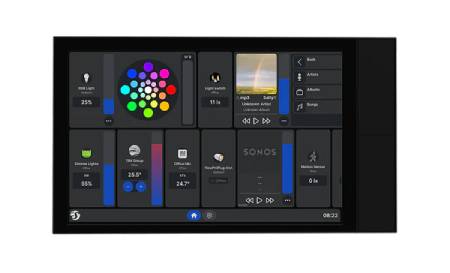 Shelly Wall Display XL - Chytrý ovládací panel s 5A WiFi/Bluetooth relé - Černý