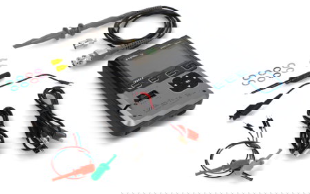 Přenosný osciloskop FNIRSI DSO-TC4 3 v 1 s testerem tranzistorů a generátorem signálu 10 MHz