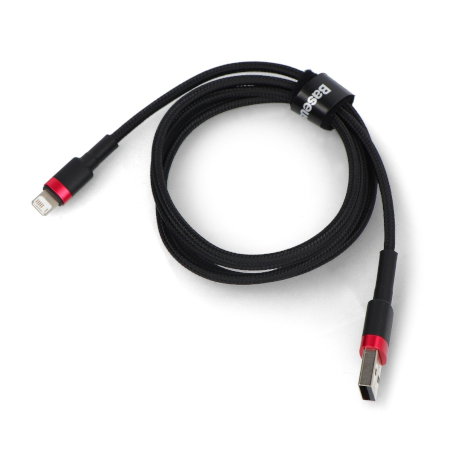 Kabel Baseus Cafule USB A - Lightning, černý a červený - 1 m