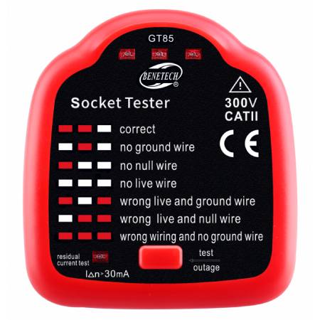 Tester zásuvek 230V RCD - Benetech GT85