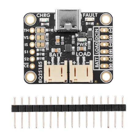 Modul nabíjení baterie Li-Pol / Li-Ion / Li-Fe 5V bq25185 s USB typu C / DC / solárním panelem - Adafruit 6091