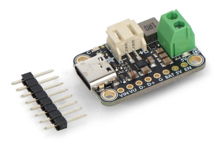 Modul nabíjení baterií Li-Pol / Li-Ion 5V bq25185 s USB typu C / DC / solárním panelem - Adafruit 6106