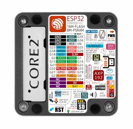 M5Stack Core2 v1.3 - Vývojový modul - ESP32 - M5Stack K010-V13