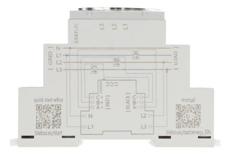 BleBox energyMeter DIN - jednofázový/třífázový obousměrný WiFi měřič energie