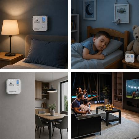 Detektor oxidu uhelnatého na baterie - WiFi Tuya - Qoltec 52655