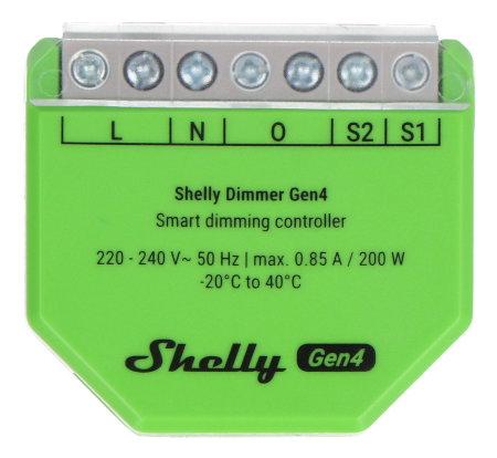 Shelly Dimmer Gen4 - Chytrý stmívač světel WiFi / Bluetooth / ZigBee / Matter