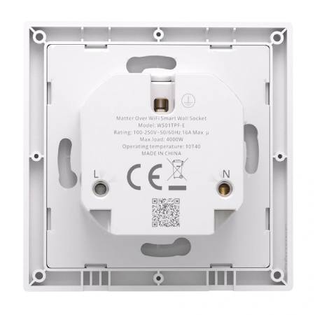Sonoff WS01TPF-E - Chytrá WiFi zásuvka / Matter - Typ F - 16A 4000W